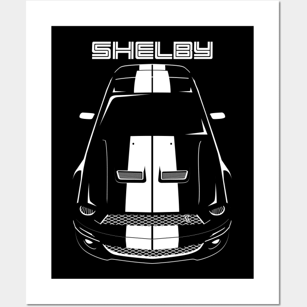 Ford Mustang Shelby GT500 2007-2009 - White Stripes Wall Art by V8social